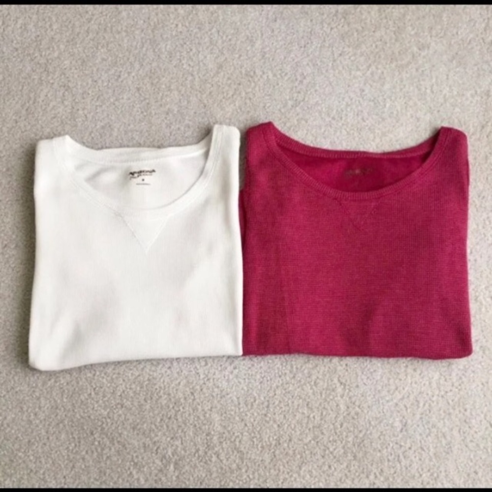 2 Arizona Thermal Waffle Knit Long Sleeve Tops